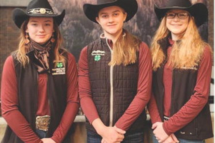 Hippology Team #2 - Arryanna Schnetzer, Maddie Stutzman and Hensley Talsma who earned 5th place overall.