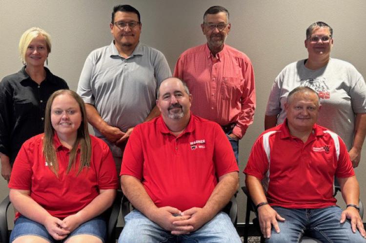 Wagner School Board members are, back row from left: Darcy Kaberna, Daniel Dion, Chad Kreeger, Traci Payer; front row: Jamie Tjeerdsma, Jay Kokes and Brad Lhotak. Courtesy Photo