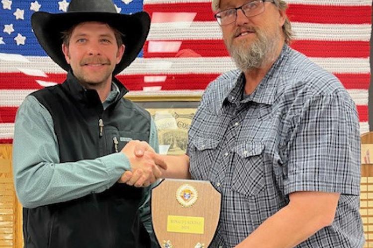 Ron Koupal (photo above) is the 2025 Knight of the Year and Clay and Traci Payer (photo below) is the 2025 Family of the Year for the Knights of Columbus Fr. Desmet Council 2676 of the Wagner and Dante Catholic Parishes. The family and Knight of the Year 