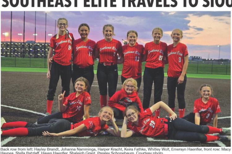 Back row from left: Hayley Brandt, Johanna Namminga, Harper Kracht, Keira Fathke, Whitley Wolf, Emersyn Haenfler, front row: Macy Haynes, Stella Ratzlaff, Haven Haenfler, Shaleigh Grant, Presley Schonebaum. Courtesy photo.