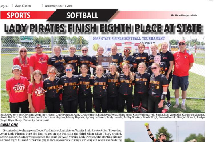 Back row, from left: Christina Voigt, Tom Pierre, Charli Paulsen, Abby Gretschmann, Kensley DeVries, Macy Voigt, Kaeli Wallinga, Pria Sesler, Lexi Vanderlei, Kaydence Metzger, Jaelin Ratzlaff, Paul Kuhlman, front row: Laura Haynes, Macey Haynes, Sydney Jo