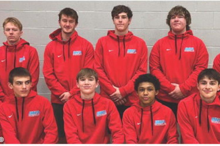 Wrestlers are, back row from left: Corbin Palsma, Kolton Vlcek, Isaiah Crownover, Randall Powers, Luke Guthmiller; front row: Jaden Bult, Ryvr Larson, Michael Branaugh, DeVonne Sessler and Jackson Kaul. Region Wrestling Photos can be found at https://pech