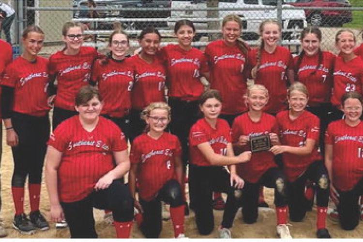 Back Row, from left: Coach Kuhlman, Sydney Johnson, Haley Brandt, Shaeleigh Grant, Johanna Namminga, Ashley Soukup, Rowan Brandt, Kensley DeVries, Harper Kracht, Stella Ratzlaff, Coach Haynes; front row: Lydia Lane, Haven Haenfler, Macy Haynes, Emersyn Ha