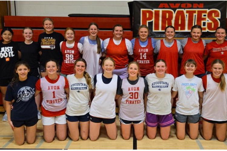 Team members are, back row from left: Back row left to right: Coach Haenfler, Coach Mudder, Claudia Sully, Kinsley DeVries, Jeanah Ratzlaff, Bree Vanderlei, Breanna Hento, Kinley Doom, Kaeli Wallinga, Rilyn Thury, Lexi Vanderlei, Lila Vanderlei, Kate Swie