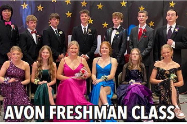 Freshmen pictured are, back row from left: Dyson Eddy, Weston Bierema, Parker Podzimek, Easton Sees, Linkin Akridge, Hoyt Brandt, Alexander Chaisson; front row: Bailey Kemnitz, Irelynn Small, Jeanah Ratzlaff, Bree Vanderlei, Hope Schryvers, and Kaydence M