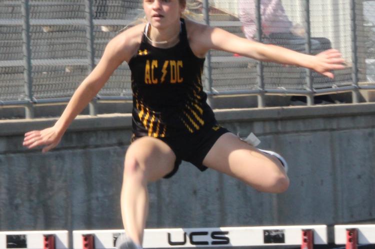 Josie Brouwer in the 200m hurdles.