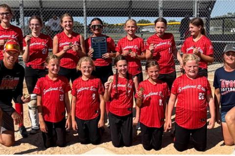Team members are, back row from left: Haley Brandt, Shaleigh Grant,Stella Ratzlaff, Johanna Namminga, Emersyn Haenfler, Keira Fathke, and Macy Haynes; front row: Mathew Haynes (Coach), Addison Fathke, Haven Haenfler, Marina Lee, Spencer Dykstra, Kyzleigh Metzger, and Laura Haynes (Coach). Courtesy Photo