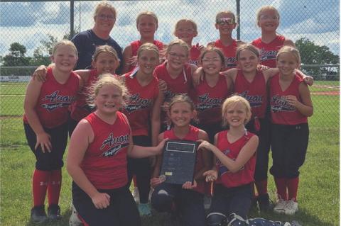 Congratulations to the Avon 10U softball team on earning a third-place finish at the league tournament on June 23, wrapping up a successful season. Team members are, back row from left: Coach Brooke Schloss, Hudsyn Tjeerdsma, Haven Haenfler, Addisyn Fathke, and Aspen Doom; middle row: Lucy Schloss, Kennedy Doom, Oaklie Petrik, Josie Schloss, Carollee Irwin, Hadley Cihak, and Avery Beeson; front row: Kyzleigh Metzger, Spencer Dykstra, and Kendall Hartnett. Courtesy Photo