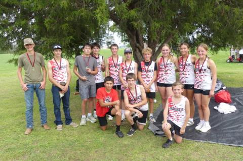 Pictured, back row from left: Ethan Blaha, Grady Bartunek, Sean Roberts, Jacoby Honomichl, Frank Krcil, Hayes Bartunek, Windsor Soukup, Clarah Soukup, Ty’Shay Medicine Bear, and Eva Freidel; front row, from left: K’drian Weddell, Wyatt Havranek, and Carter Beeson. COURTESY PHOTO