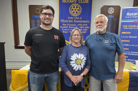 Program Rotarian Tim Thaler, Diane Von Eschen, and Neil Von Eschen. Courtesy Photo