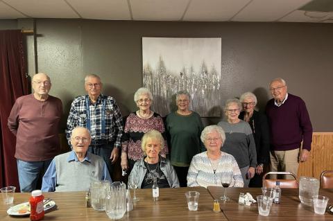 Members of the Class of 1956 recently gathered to celebrate their 70th class reunion, enjoying an opportunity to reconnect, reminisce, and share memories from their school days. Pictured are, standing, from left: John Soukup, Bob Kucera, Jeanette Vitek, Jean Heida, Marlene Stone, Sylvajean Uecker and Bill Wiechmann. Seated, from left: John Dolejsi (guest), Joan Dole’s and Agnes Nedved. Courtesy Photo