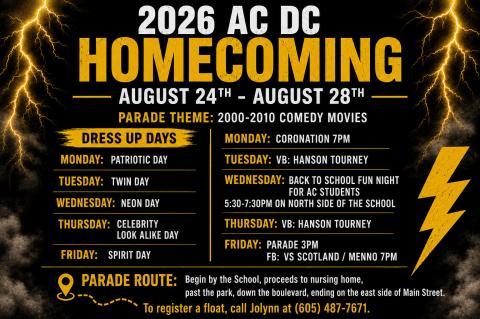 AC/DC GEARS UP FOR HOMECOMING WEEK