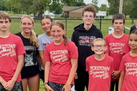 Pictured, from left, are: Assistant Coach Mieke Slaba, Atreyu Almaguer, Brody Krcil, Braelyn Jones, Ty’Shae Medicine Bear, Eva Freidel, Cooper Slaba, Jason Robertson, Wyatt Havranek, Kiani Medicine Bear, Mason Tjeerdsman, Camden Wilch, K’Drian Weddell, and Ethan Blaha. Not pictured: Grady Bartunek. Courtesy Photos