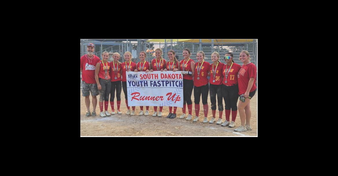 Team members are, from left: Coach Paul Kuhlman, Sydney Johnson, Emersyn Haenfler, Brielle Voigt, Harper Kracht, Rowan Brandt, Raegan Brandt, Addison Lavelle, Kensley DeVries, Whitley Wolf, Johanna Namminga, and Head Coach Macy Voigt. Not pictured Kalia Huempfner. Courtesy Photo