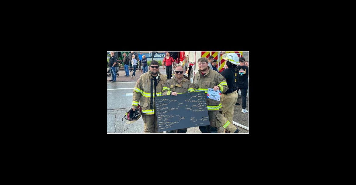 Firemen participating in the annual event were from left: Matt Petrik, Tyler Sassaman and Brady Petrik. Courtesy Photo
