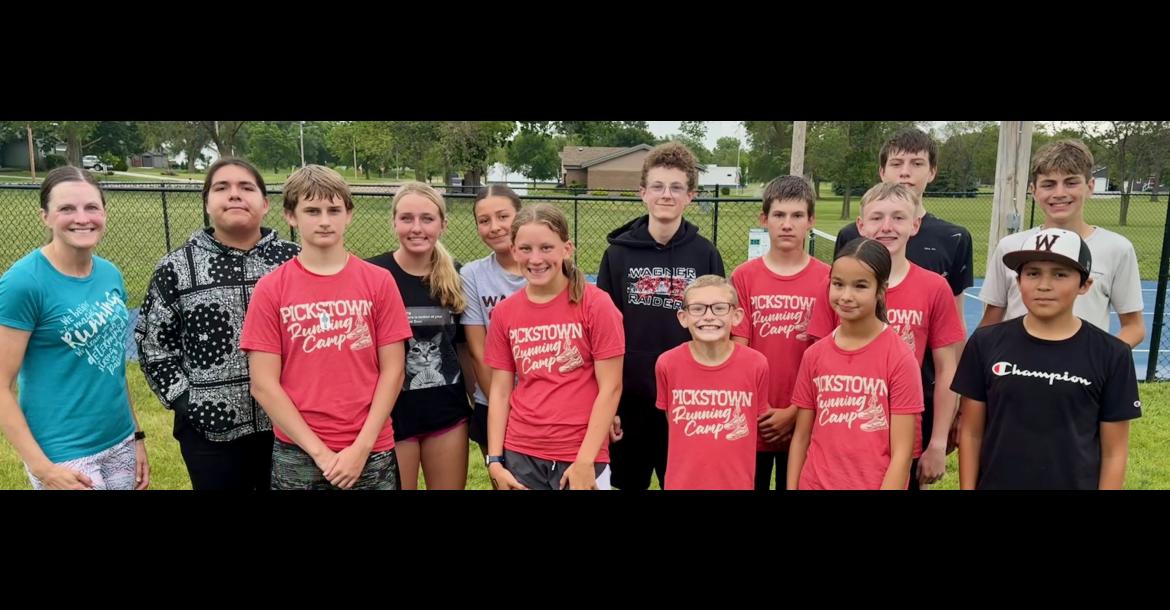 Pictured, from left, are: Assistant Coach Mieke Slaba, Atreyu Almaguer, Brody Krcil, Braelyn Jones, Ty’Shae Medicine Bear, Eva Freidel, Cooper Slaba, Jason Robertson, Wyatt Havranek, Kiani Medicine Bear, Mason Tjeerdsman, Camden Wilch, K’Drian Weddell, and Ethan Blaha. Not pictured: Grady Bartunek. Courtesy Photos