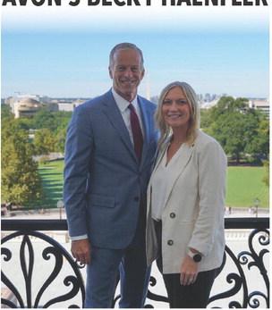 U.S. Sen. John Thune recently met with Becky Haenfler of Avon, South Dakota’s 2026 Teacher of the Year, during her visit to Washington, D.C. The two are pictured on the balcony of the U.S. Capitol Building. Thune congratulated Haenfler on the honor and thanked her for her dedication to South Dakota students. Courtesy Photo