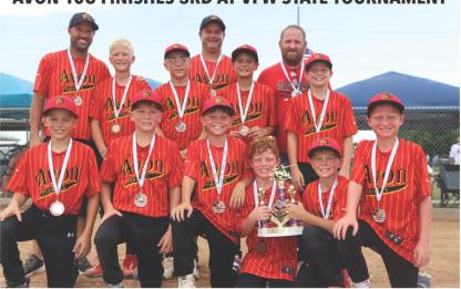 Team members are, back row from left: Coach Nathan Schultz, Coach Dwight Brandt, and Coach Shane Kracht; middle row: Jaden Ratzlaff, Hayden Kracht, Dayton Brandt, and Cowan Wolf; and front row: JR Maggs, Tyson Voigt, Bode Podzimek, Braxton Schultz, Eli Olson, and Beckett Schultz. Courtesy Photo