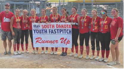 Team members are, from left: Coach Paul Kuhlman, Sydney Johnson, Emersyn Haenfler, Brielle Voigt, Harper Kracht, Rowan Brandt, Raegan Brandt, Addison Lavelle, Kensley DeVries, Whitley Wolf, Johanna Namminga, and Head Coach Macy Voigt. Not pictured Kalia Huempfner. Courtesy Photo