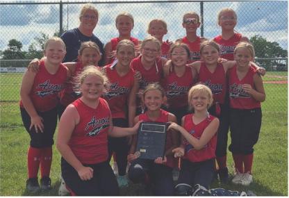 Congratulations to the Avon 10U softball team on earning a third-place finish at the league tournament on June 23, wrapping up a successful season. Team members are, back row from left: Coach Brooke Schloss, Hudsyn Tjeerdsma, Haven Haenfler, Addisyn Fathke, and Aspen Doom; middle row: Lucy Schloss, Kennedy Doom, Oaklie Petrik, Josie Schloss, Carollee Irwin, Hadley Cihak, and Avery Beeson; front row: Kyzleigh Metzger, Spencer Dykstra, and Kendall Hartnett. Courtesy Photo