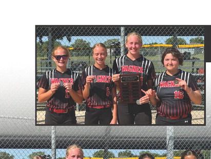 Senio r players, pictured from left, are: Jaylee Kafka, Audrey Gabel , Aaliyah Youngstrom, and Ava Turner.