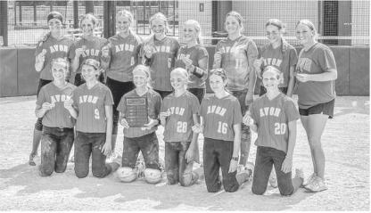 Team members are, back row from left: Raegan Brandt, Harper Kracht, Rowan Brandt, Kensley DeVries, Brielle Voigt, Addison Lavelle, Leah DeWald, and Coach Macy Voigt; front row: Sydney Johnson, Ashley Soukup, Whitley Wolf, Emersyn Haenfler, Kalia Huempfner, and Stella Ratzlaff. Courtesy Photo