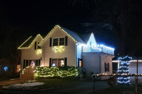 LIGHTING up up the evening SKY