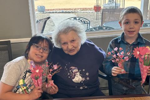 SECOND GRADERS BUILD COMMUNITY CONNECTIONS AT LAKE ANDES NURSING HOME