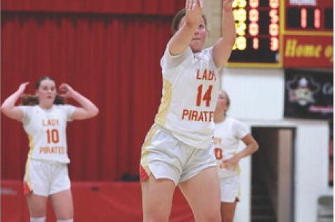Alexis Vanderlei at the free throw line. Photos by Barb Pechous