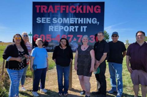 NEW TRAFFICKING SIGN EAST OF WAGNER