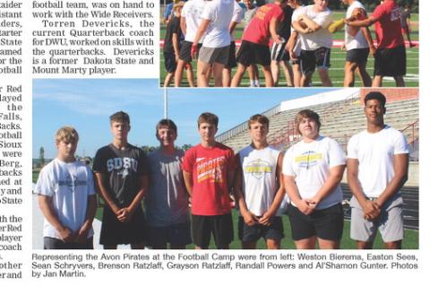 AVON PIRATES FOOTBALL PLAYERS ATTEND WAGNER FOOTBALL CAMP