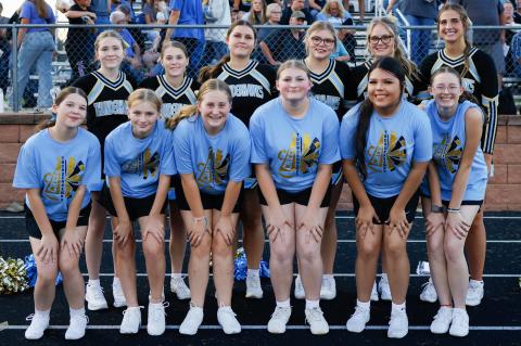 Meet your AC/DC/TDA cheerleaders, back row fromt left: Sarah Krull, Emily Dewald, Lily Blaine, Brooklyn Hubers, Alyssa Middendorp and Halle Olson; front row: Kymber Parker, Kellie Neumeister, Emily Mehlhaff, Layla Ziegler, Lily Wade, Brooklyn Bartunek. Co