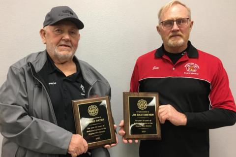 FIREMEN HONORED FOR SERVICE