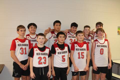 Wagner's eighth grade players taking the championship, pictured back row, from left were: Carter Gunhammer, Ron Knudsen, Jackson Woods, Cooper Slaba, and Ethan Blaha; front row, from left: Brody Krcil, Dawson Peters, K'drian Weddell, Cooper Kuhlman, and C