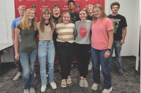 Candidates are, back row from left: Jacob Ratzlaff, Randall Powers, Al'Shamon Gunter, Lance Odens, and Treyvan Talsma; front row from left: Hensley Talsma, Abby Gretschmann, Kate Swier, Ella Hamilton, and Lexi Vanderlei. Courtesy Photo