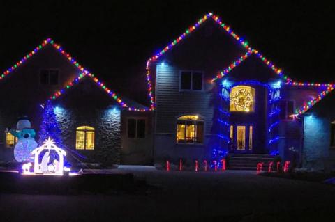 LIGHTING up up the evening SKY