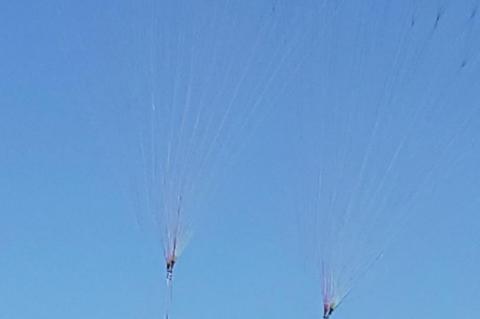 POWERED PARACHUTES MAKE STOP AT LAKE ANDES AIRPORT