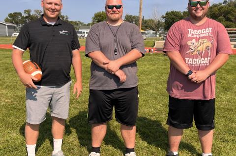 Coaches from left: Assistant Brady Albrecht, Head Adam Miller, and Assistant Josh Knodel. Photos by Gracie Wold.