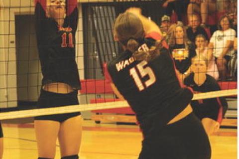 Breanna Hento with the block