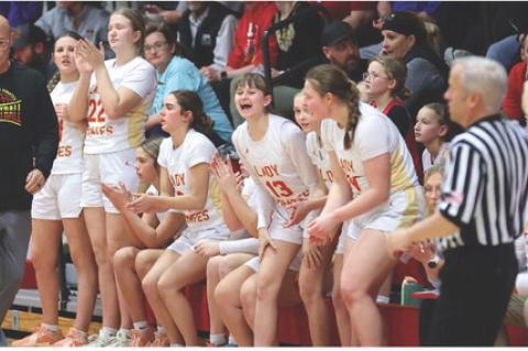 Lexi Vanderlei goes up for 2 against tough defense.