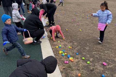 Easter Fun at WCS Playground for Easter Egg Hunt