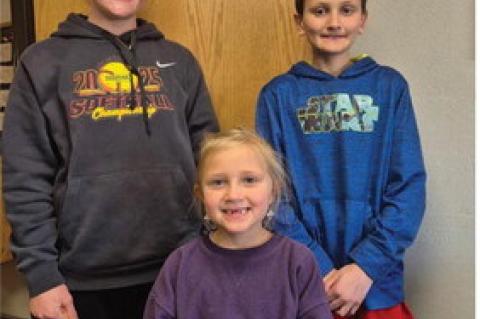 Gold Standard Pirates of the Week are: PK-4: Ellison Lund, 5-8: Charlie Rush, and 9-12: Rilyn Thury. Congratulations students! Courtesy Photo
