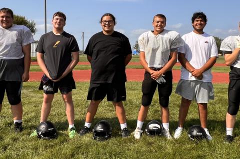 Seniors from left: James Bagent, Takoda Hare, Kashton Garcia, Jayden Hinckley, Justin St. Pierre, and Alex Werkmeister.