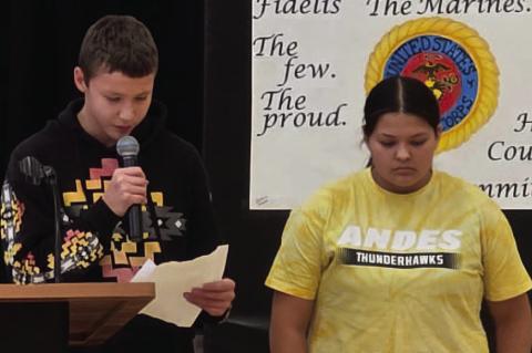'In Flanders Fields' by John Mccrae spoken by Char'lee Romero and Adriyal Brugier.