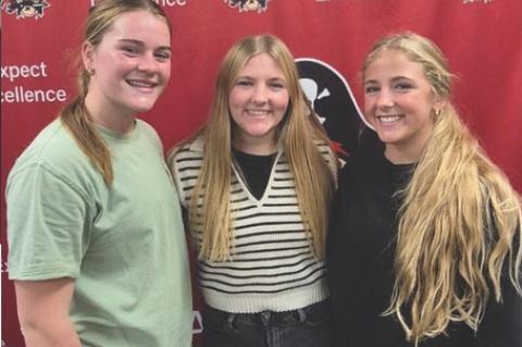 LMVC All-Conference: Rilyn Thury, Jordyn Voigt, and Brielle Voigt.