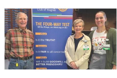 Rotarian Jerry Henke with Sandra Fortuna and Tori Thaler.