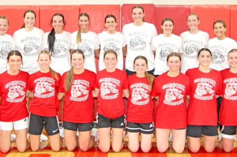 Pictured, back row from left, are: Alexis Vanderlei (Avon), Olivia Kaul (Bon Homme), Taycee Ranek (Bon Homme), Emmie Hausmann (Burke), Sophie DeLange (Corsica-Stickney), Ashlyn Koupal (Wagner), Trystan Johnson (Burke), Asia VanDerWerff (Gregory), and Bryl