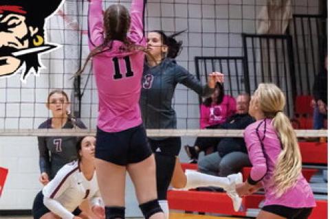 Breanna Hento goes up for the block.