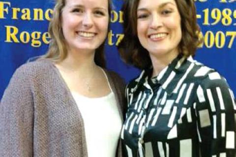 From left, Sierra Nelson and Amanda Bechen, program chair  .