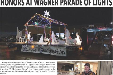 WALTERS CONSTRUCTION TAKES TOP HONORS AT WAGNER PARADE OF LIGHTS